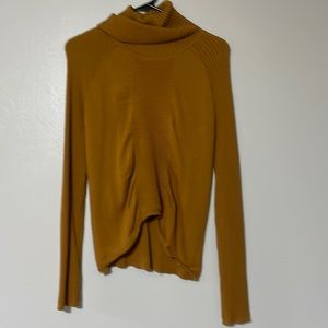 Zero + Maria Cornejo XS mustard brown turtleneck sweater